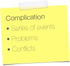 ComplicationSeries of events
Problems
Conflicts