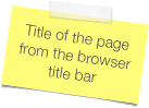 Title of the page from the browser title bar