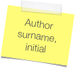 Author surname, initial