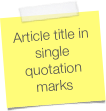 Article title in single quotation marks