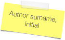 Author surname, initial