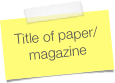 Title of paper/magazine